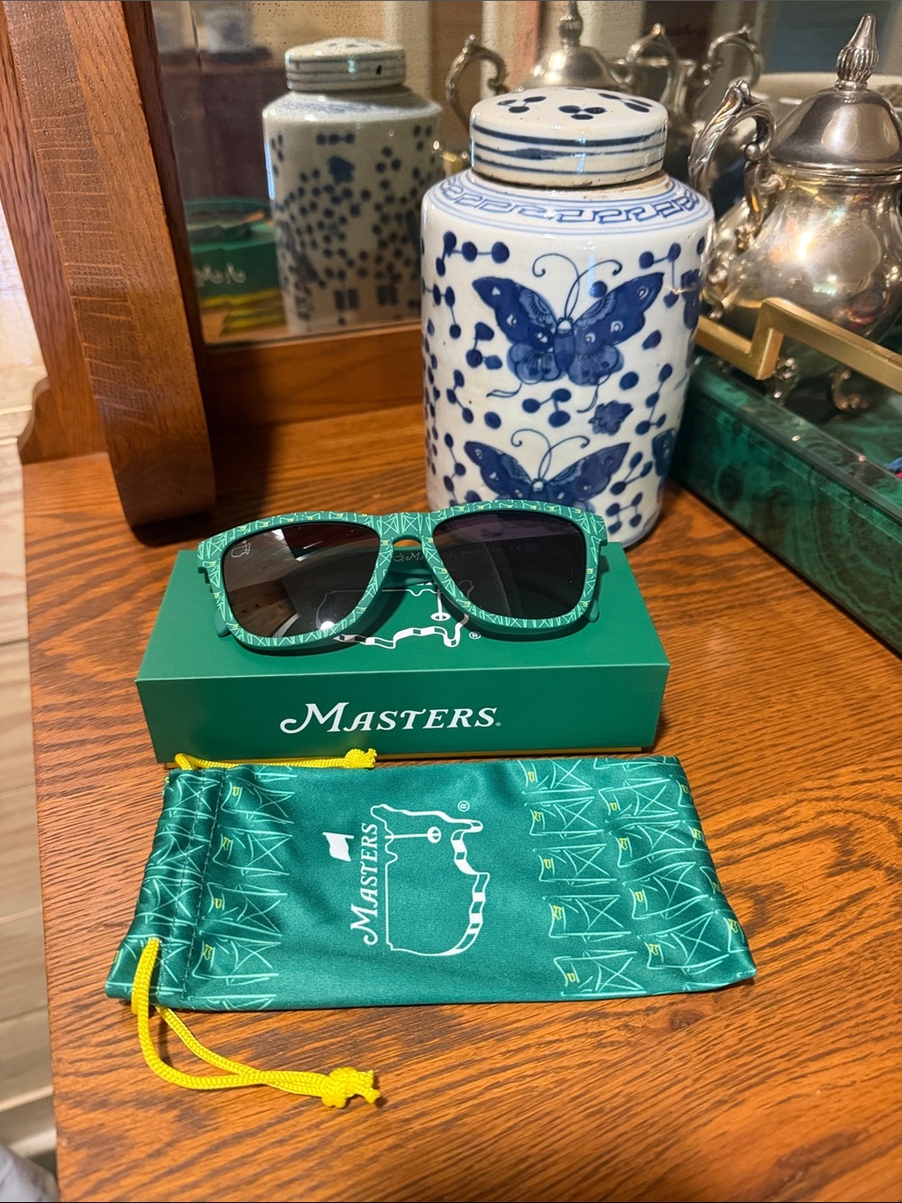 Masters Goodr Green Printed Frame Sunglasses for Men - Dark Lense